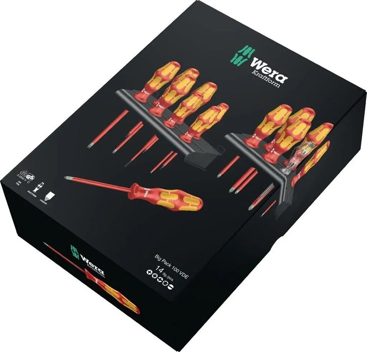 Coffret de tournevis WERA Big Pack 100 VDE - 05105631001 - Déstockage - BAKZOKA