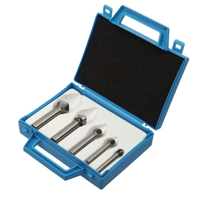 Coffret fraise conique DIAGER HSS 90° 8,3-10,4-12,4-16,5-20,5mm (5 pièces) - 504C - Déstockage - BAKZOKA