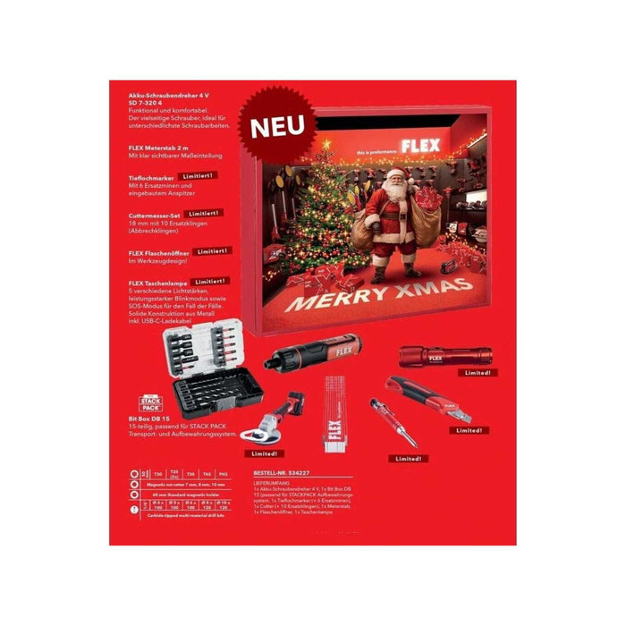 Coffret multi-outils FLEX Calendrier de l'Avent 24 accessoires - 534227 - Déstockage