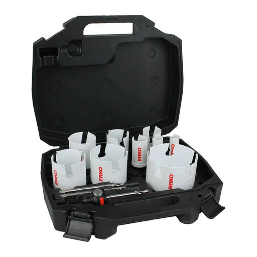 Coffret trépan carbure multimatériaux ERKO 22-102mm (13 pièces) - 47900A-EZC - Déstockage - BAKZOKA