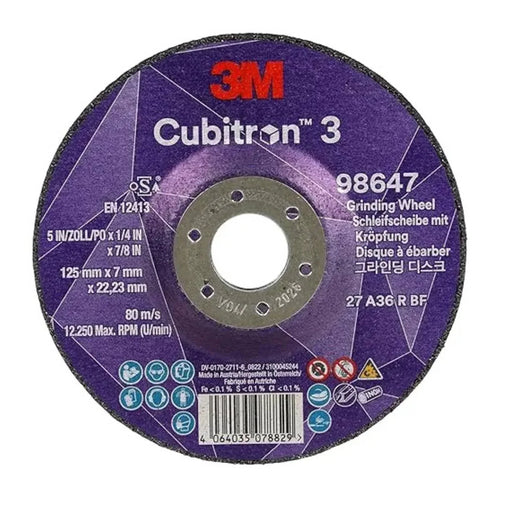 Disque à ébarber 3M Cubitron 125x7x22,3mm (10 pièces) - 98647 - Déstockage - Drakare