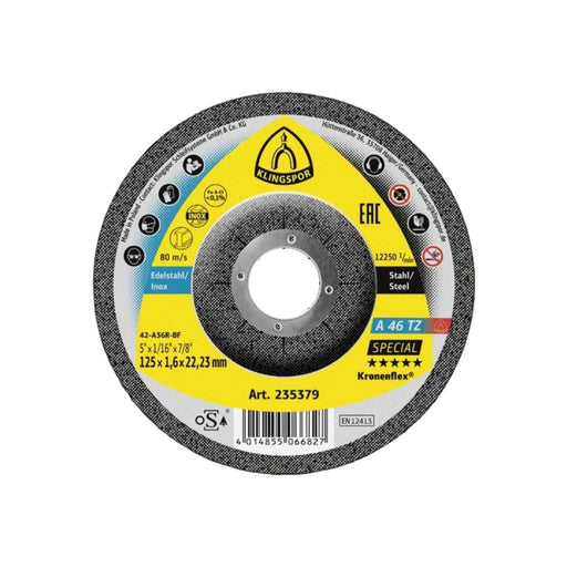 Disque à tronçonner KLINGSPOR A 46 TZ Special Ø125mm (25 pièces) - 235379 - Déstockage - Drakare