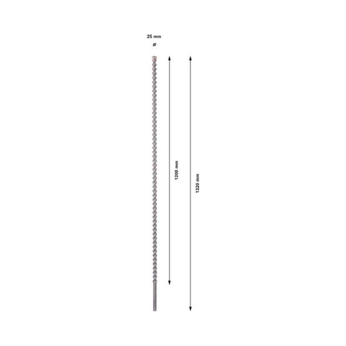 Foret béton SDS-Max-7 BOSCH 25x1200x1320mm (1 pièce) - 2608586781 - Déstockage - BAKZOKA