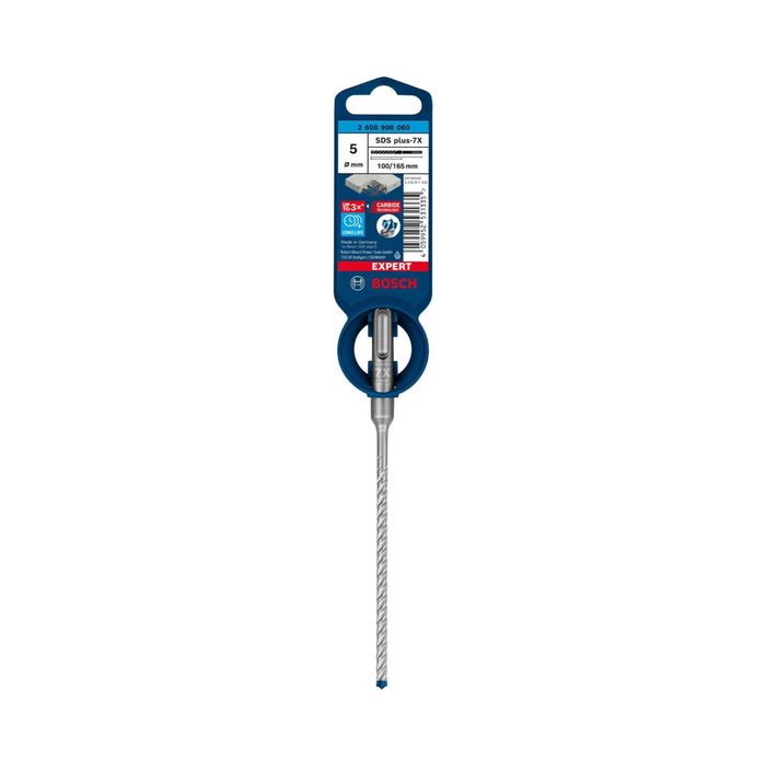 Foret béton SDS-Plus BOSCH 7X Expert 4 taillants 5x100x165mm (1 pièce) - 2608900060 - Déstockage - BAKZOKA
