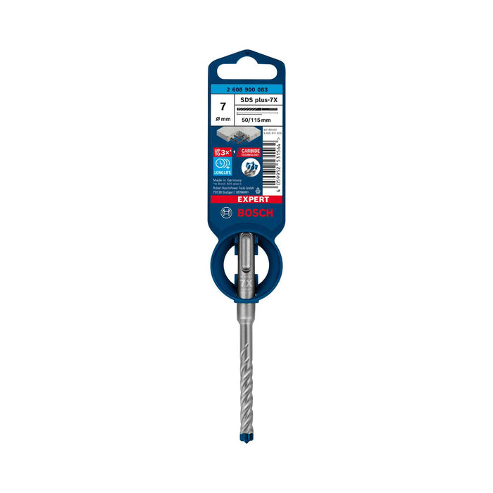 Foret béton SDS-Plus BOSCH 7X Expert 4 taillants 7x50x115mm (1 pièce) - 2608900083 - Déstockage - BAKZOKA
