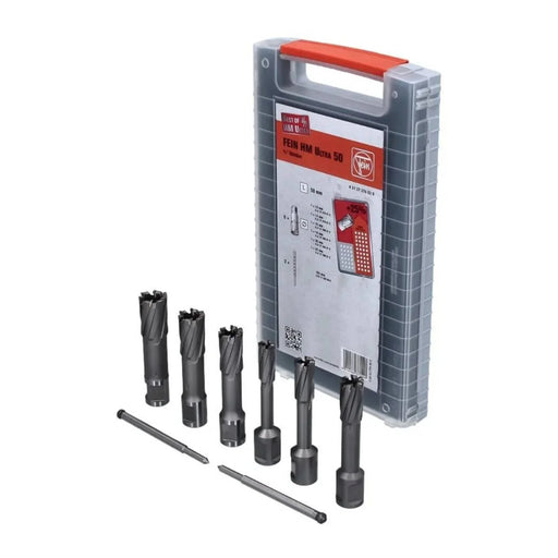 Jeu de fraises à carotter FEIN Ultra 50 3/4-inch Weldon 12-14-16-18-20-22 mm - 63127276020 - Déstockage - Drakare
