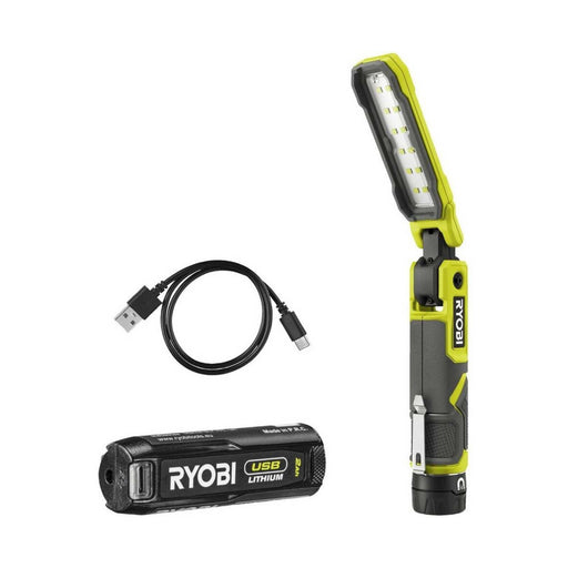Lampe de travail LED RYOBI 4V (1x 2Ah) USB 650lm RLI4-120G - Déstockage - BAKZOKA