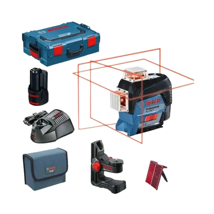 Laser lignes BOSCH PRO 12V (1x 2Ah) 3 plans 30m + coffret L-BOXX GLL 3-80 C - Déstockage - BAKZOKA
