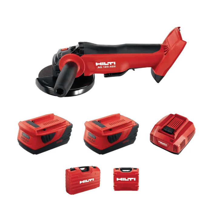 Meuleuse d'angle HILTI AG 125-A22 + B22 5.2 + C4/36-350 Ø125mm + mallette - Reconditionné - BAKZOKA