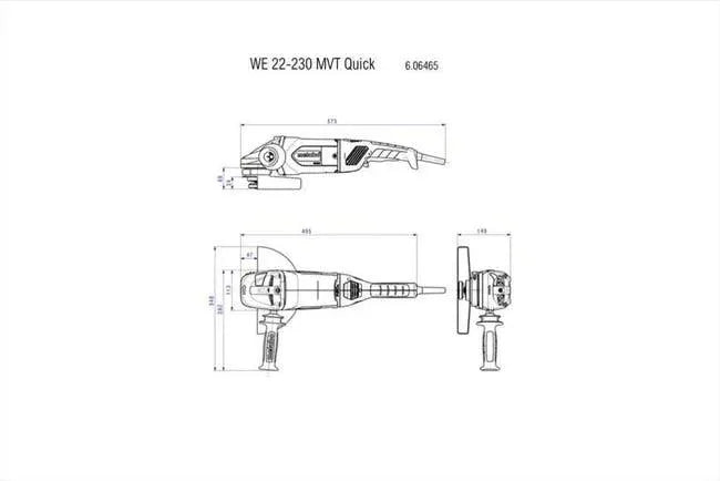 Meuleuse d'angle METABO WE 22-230 MVT Ø230mm + mallette - Reconditionné - BAKZOKA