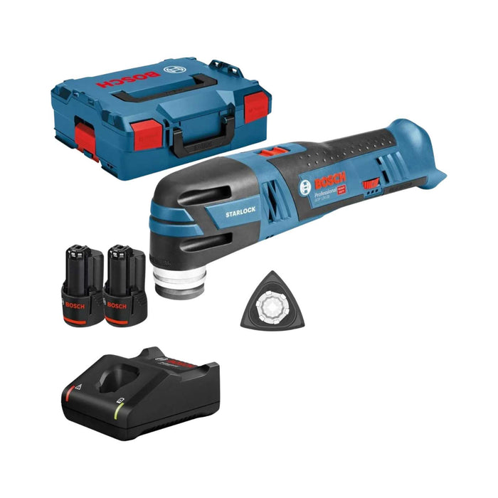 Outil multifonctions BOSCH PRO 12V Li-Ion (2x 3Ah) + coffret L-BOXX GOP 12V-28 - Reconditionné - BAKZOKA
