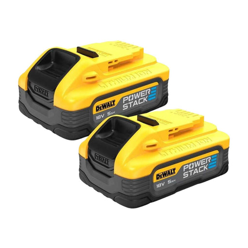 Pack 2 batteries + 1 chargeur DEWALT 18V Li-Ion 5Ah PowerStack XR DCB1104H2-QW - Déstockage - BAKZOKA