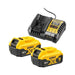 Pack 2 batteries + 1 chargeur DEWALT 18V Li-Ion 5Ah XR DCB1104P2-QW - Déstockage - BAKZOKA