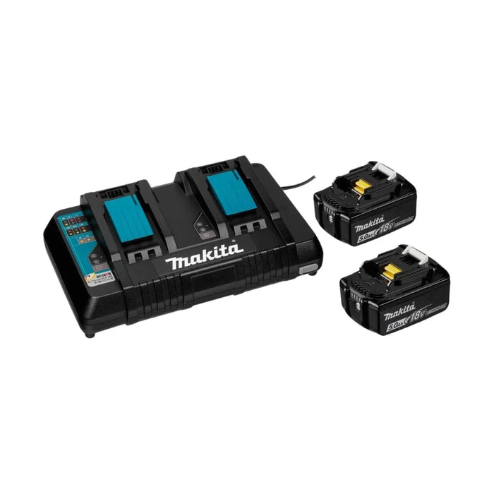 Pack 2 batteries + 1 chargeur double MAKITA 18V Li-Ion 5Ah + coffret MAKPAC 197629-2 - Déstockage - BAKZOKA