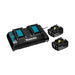Pack 2 batteries + 1 chargeur double MAKITA 18V Li-Ion 5Ah + coffret MAKPAC 197629-2 - Déstockage - BAKZOKA