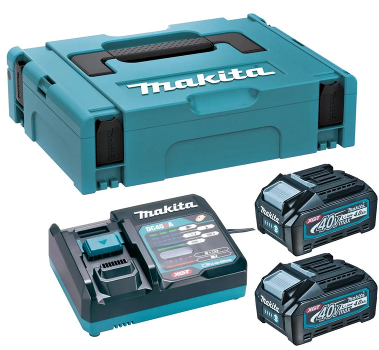 Pack 2 batteries + 1 chargeur MAKITA 191J97-1 XGT DC40RA / 2XBL4040 + coffret MAKPAC - Déstockage - BAKZOKA