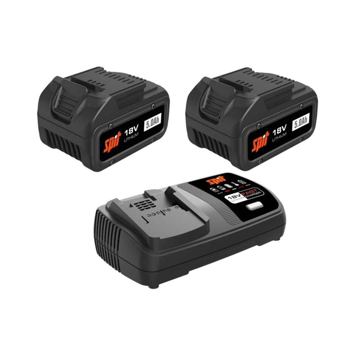 Pack 2 batteries + 1 chargeur SPIT 18V Li-Ion 5Ah - Déstockage - BAKZOKA