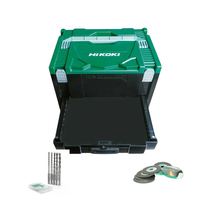 Pack 2 outils HIKOKI KC18GDHZ Perforateur / Meuleuse + coffret HIT-SYSTEM CASE - Déstockage - BAKZOKA