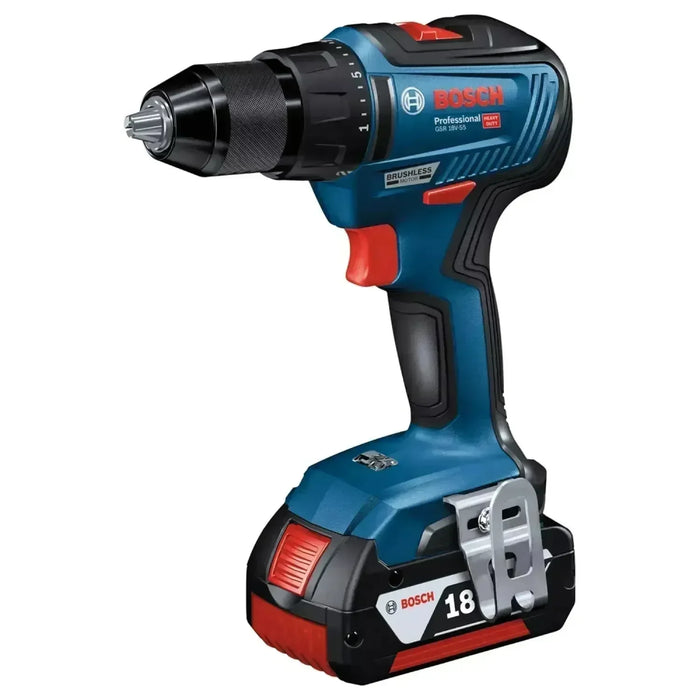 Perceuse visseuse BOSCH PRO GSR 18V-55 + coffret L-BOXX - 06019H5200 - Occasion - BAKZOKA