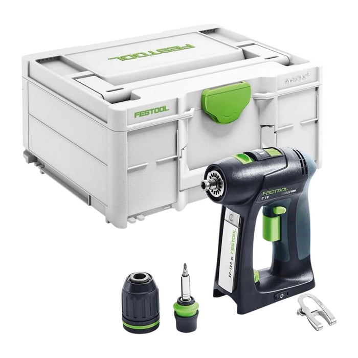 Perceuse visseuse FESTOOL 18V + coffret SYSTAINER C 18-Basic (sans batterie) - Déstockage - BAKZOKA
