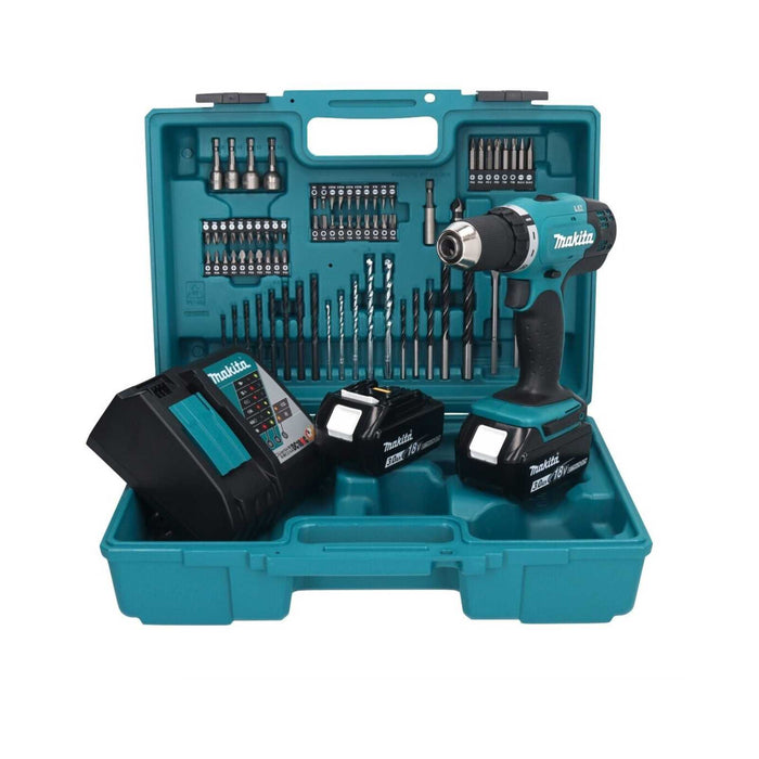 Perceuse visseuse MAKITA 18V Li-Ion (2x 3Ah) 42Nm + mallette DDF453RFX1 - Déstockage - BAKZOKA