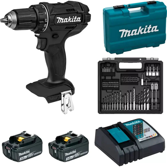 Perceuse visseuse MAKITA DDF482FX1B Edition Black LXT + 96 accessoires + mallette - Reconditionné - BAKZOKA