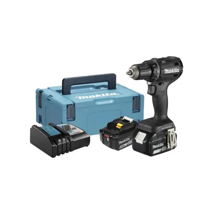 Perceuse-visseuse MAKITA 18V Li-Ion (2x 5Ah) LXT + coffret MAKPAC DDF485RTJB - Déstockage - BAKZOKA