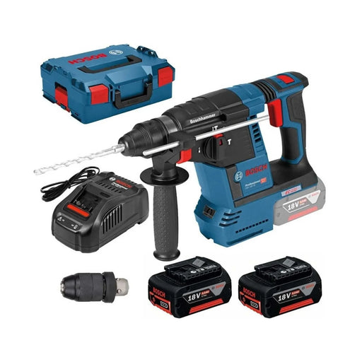 Perforateur BOSCH PRO 18V Li-Ion (2x 5Ah) SDS-Plus 2.6J + coffret L-BOXX GBH 18V-26 F - Reconditionné - BAKZOKA