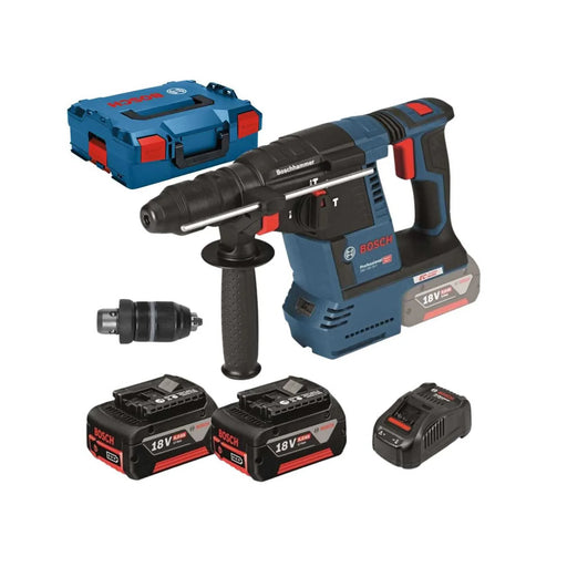Perforateur BOSCH PRO 18V Li-Ion (2x 6Ah) 2.6J + coffret L-BOXX GBH 18V-26 F - Reconditionné - BAKZOKA