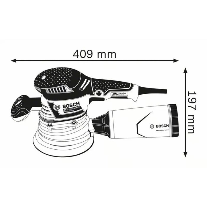 Ponceuse excentrique BOSCH PRO GEX 40-150 Ø150mm + coffret L-BOXX - 060137B201 - Déstockage - BAKZOKA