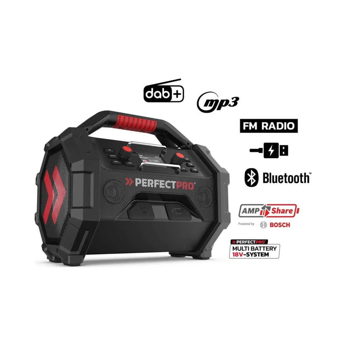Radio de chantier ROCKTAGON 18V PerfectPro FM RDS / DAB+ - AUX - Bluetooth OCT-18V (sans batterie) - Déstockage - BAKZOKA