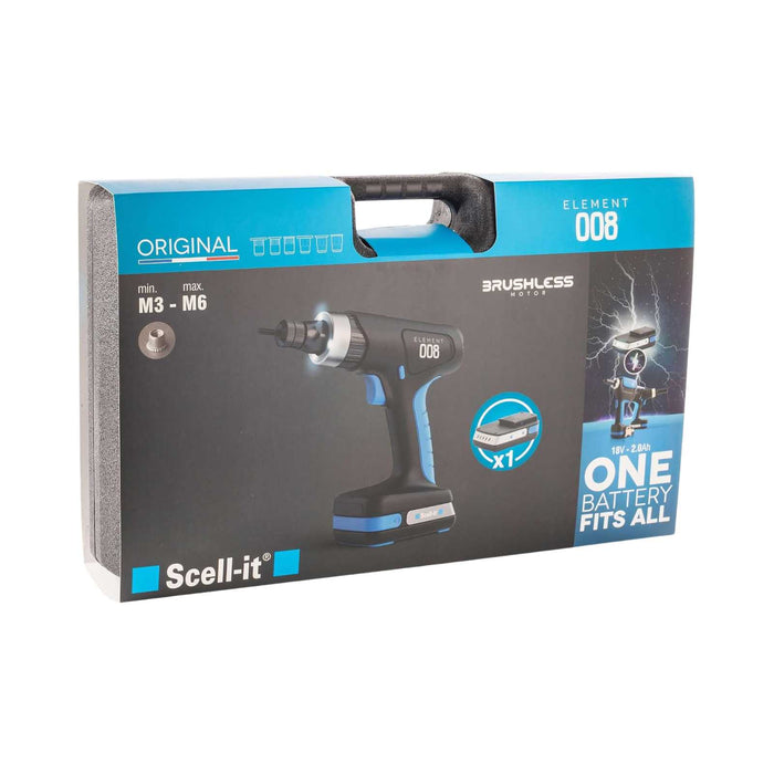 Sertisseuse sans fil SCELL-IT 18V Li-Ion (1x 2Ah) M3 à M6 + mallette E-008 - Déstockage - BAKZOKA