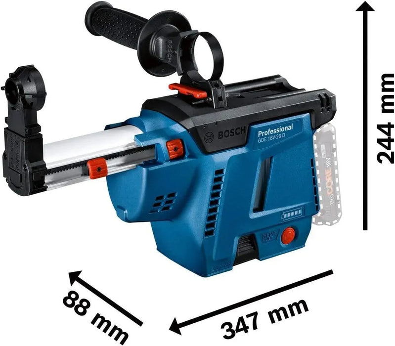 Système d'aspiration de poussière BOSCH PRO GDE 18V-26 D pour marteau rotatif Bosch GBH - 1600A01TX0 - Reconditionné - Drakare
