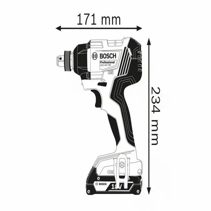 Visseuse à chocs BOSCH PRO GDX 18V-180 + coffret L-BOXX - 6019G5202 - Déstockage - BAKZOKA